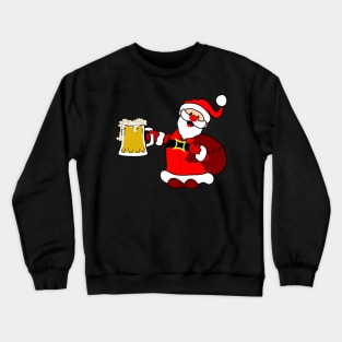 Santa is here with beer Crewneck Sweatshirt